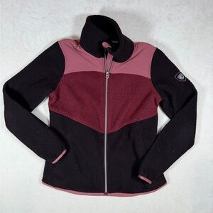 Women's Small Kuhl Prism Color Block Black and Pink Sherpa Synchilla Jacket